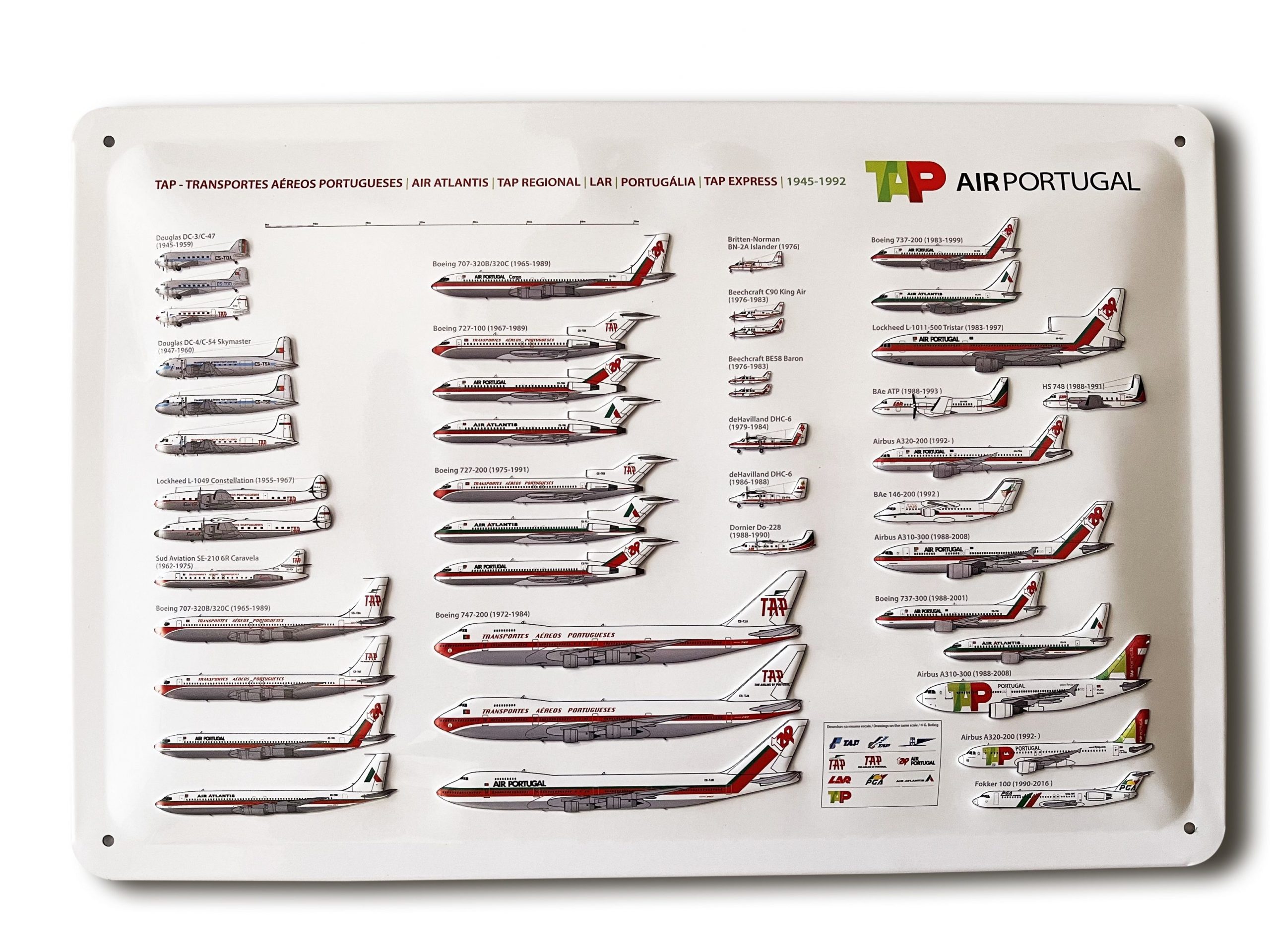 Metallic Tin TAP fleet 1945-1992